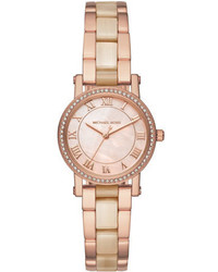 Michael Kors Michl Kors 28mm Petite Norie Bracelet Watch In Rose Goldenchampagne