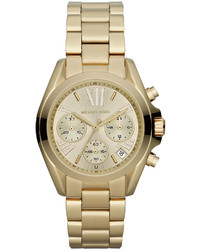 Michael Kors Michl Kors Mid Size Golden Stainless Steel Bradshaw Chronograph Watch