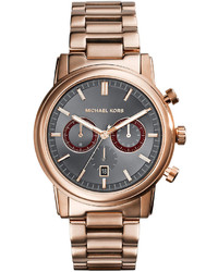 Michael Kors Michl Kors Mid Size Rose Golden Stainless Steel Pennant Chronograph Watch