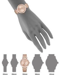 Michael Kors Michl Kors Mini Darci Pave Rose Goldtone Stainless Steel Bracelet Watch