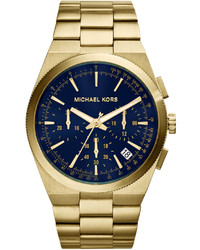 Michael Kors Michl Kors Over Size Goldencobalt Stainless Steel Channing Chronograph Watch