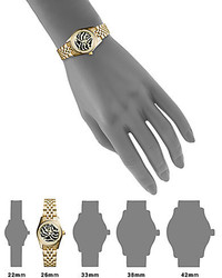 Michael Kors Michl Kors Petite Lexington Goldtone Stainless Steel Zebra Print Pave Bracelet Watch