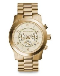 Michael Kors Michl Kors Runway Goldtone Stainless Steel Chronograph Bracelet Watch