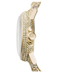 MICHAEL Michael Kors Michl Michl Kors Michl Kors Mini Camille Crystal Encrusted Chain Link Bracelet Watch 34mm
