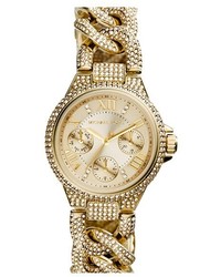 MICHAEL Michael Kors Michl Michl Kors Michl Kors Mini Camille Crystal Encrusted Chain Link Bracelet Watch 34mm