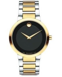 Movado Modern Classic Two Tone Stainless Steel Bracelet Watch