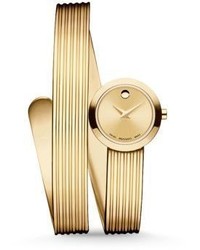 Movado Museum Wrap Goldtone Stainless Steel Bracelet Watch