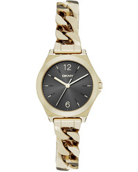 DKNY Parsons Gold Tone Stainless Steel Bracelet Watch 30mm Ny2425