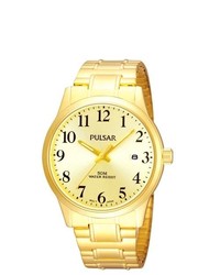 Pulsar Expansion Stainless Watch Gold Bracelet Gold Dial Ps9032