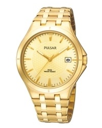 Pulsar Watch Gold Tone Stainless Steel Bracelet Watch Px910
