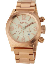 Brera Rose Gold Plated Stainless Steel Cream Dial Chronograph Watch