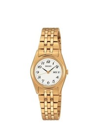 Seiko Gold Tone Ladies Bracelet Watch Sxa126