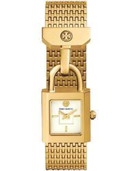 Tory Burch Surrey Padlock Multilink Bracelet Watch Golden