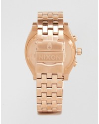 Nixon Time Teller Chronograph Watch In Rose Gold