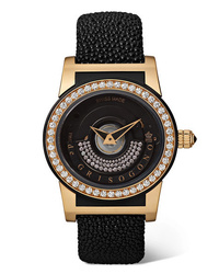 de GRISOGONO Tondo By Night S16 Automatic 43mm 18 Karat Pink Gold Fiberglass Stingray And Diamond Watch