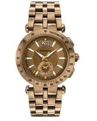 Versace V Race Sport Bronze Tone Stainless Steel Bracelet Chronograph Watch