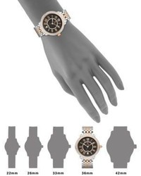 Michele Watches Serein 16 Diamond 18k Rose Gold Stainless Steel Bracelet Watch
