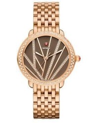 Michele Watches Serein Mid City Lights Rose Goldtone Stainless Steel Bracelet