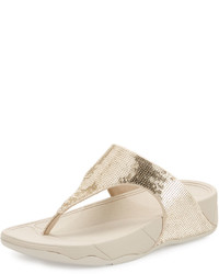 FitFlop Electra Classic Sequined Thong Sandal Pale Gold