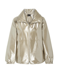 Akris Veronique Metallic Wool Blend Taffeta Jacket