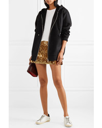 Marc Jacobs Sequined Wool Mini Skirt Gold