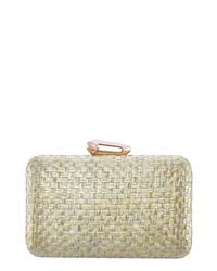 Gold Woven Straw Clutch
