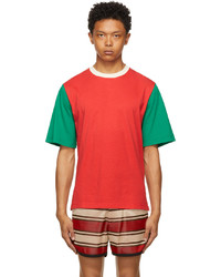 Green and Red Crew-neck T-shirt