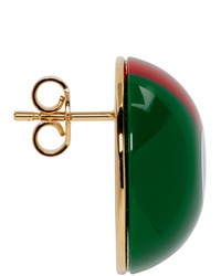 Gucci Green And Red Vintage Web Earrings