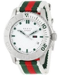 Green and Red Horizontal Striped Watch