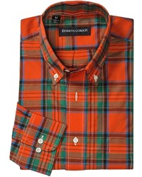 Green and Red Plaid Long Sleeve Shirt