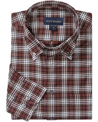 Modelcurrentbrandname Scott Barber James Fancy Plaid Sport Shirt Cotton Twill Long Sleeve