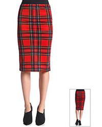 Moon Collection Moon Collection Plaid Pencil Skirt
