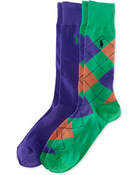 Green Argyle Socks