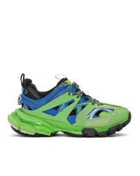 Balenciaga Green And Blue Track Runner Sneakers
