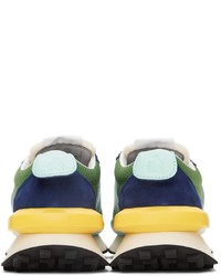 Lanvin Green Blue Mesh Bumpr Sneakers