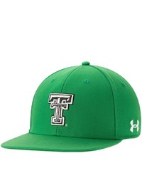 Under Armour Kelly Green Texas Tech Red Raiders On Field Baseball Fitted Hat
