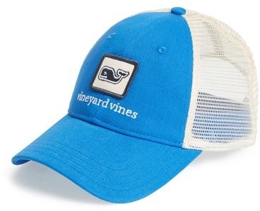 Vineyard Vines Big & Tall Palmeraie Trucker Hat in Blue for Men