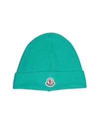 Moncler Logo Patch Beanie In Olive At Nordstrom