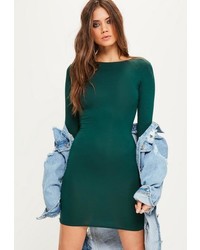 Missguided Green Jersey Bodycon Mini Dress