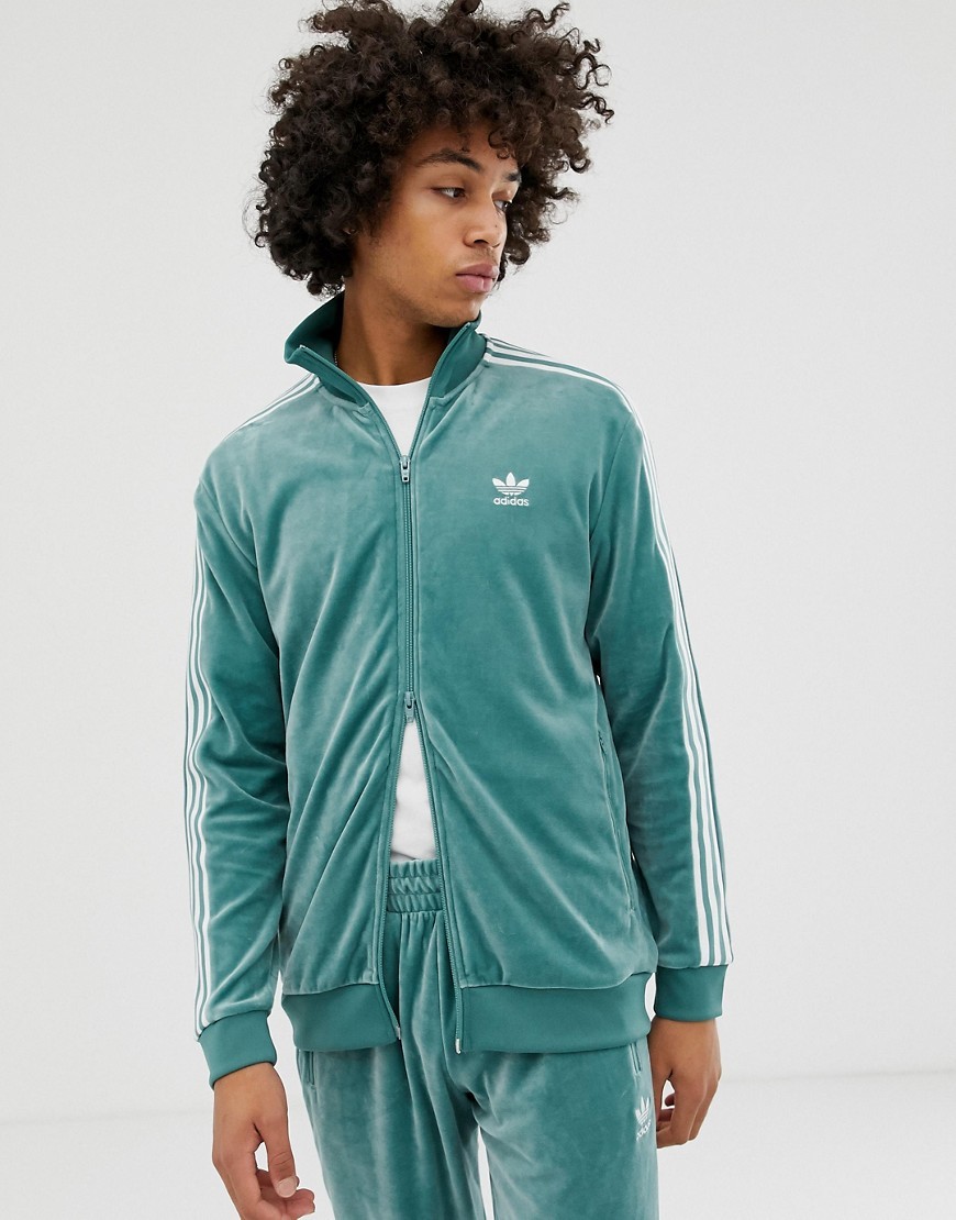 Onbeleefd Moreel onderwijs Gemiddeld adidas Originals Velour Track Jacket Green, $79 | Asos | Lookastic