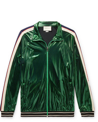 Gucci Webbing Trimmed Coated Jersey Track Jacket