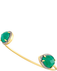 Freida Rothman Green Crystal Cz Geometric Cuff Bracelet