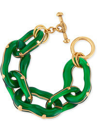 Oscar de la Renta Resin Link Bracelet Green