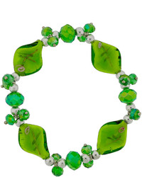 Sparkle Allure Dazzling Designs Green Artisan Glass Stretch Bracelet