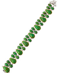 Elizabeth Showers Teardrop Green Turquoise Link Bracelet
