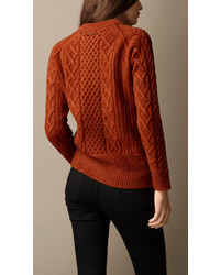 Burberry Wool Blend Cable Knit Sweater