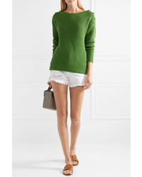 MICHAEL Michael Kors Button Embellished Ribbed Cotton Blend Sweater