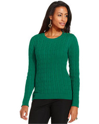 Charter Club Cable Knit Button Shoulder Sweater