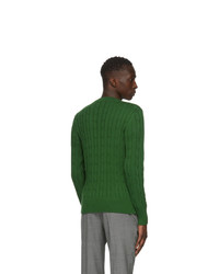 AMI Alexandre Mattiussi Green Cable Ami De Coeur Sweater