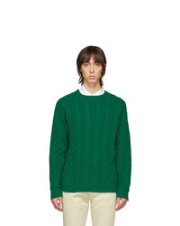 Beams Plus Green Cable Knit Sweater